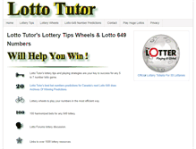 Tablet Screenshot of lottotutor.com